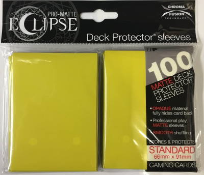 Ultra Pro Matte Eclipse Lemon Yellow Standard Deck Protector sleeves (100 count pack)