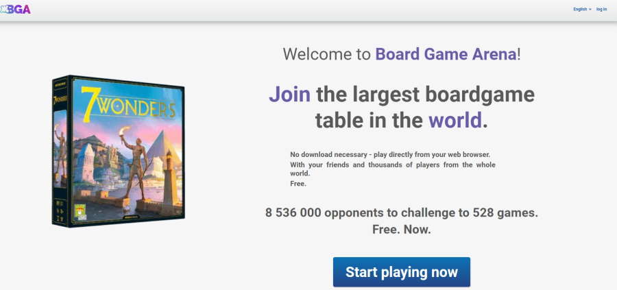 board game arena homepage