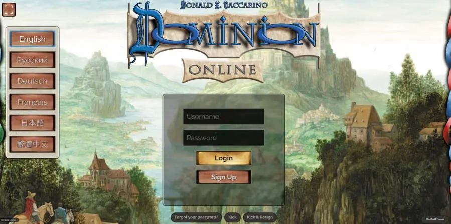 dominion game login page