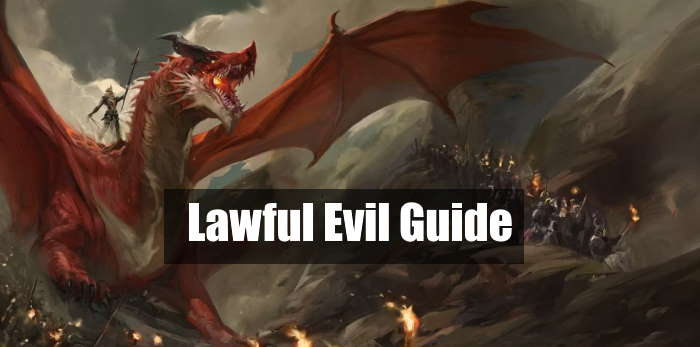 lawful evil dragon leading an army