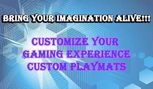Custom Playmat 14" x 24" Your Design Printed Any Image Tournament and Card Game Legal
