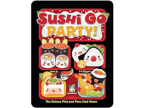 Sushi Go Party! - The Deluxe Pick & Pass Card Game by Gamewright, Multicolored